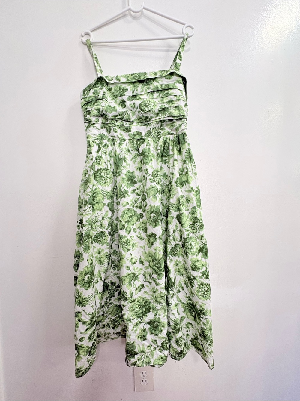 Abercrombie & Fitch White and Green Floral Maxi Dress